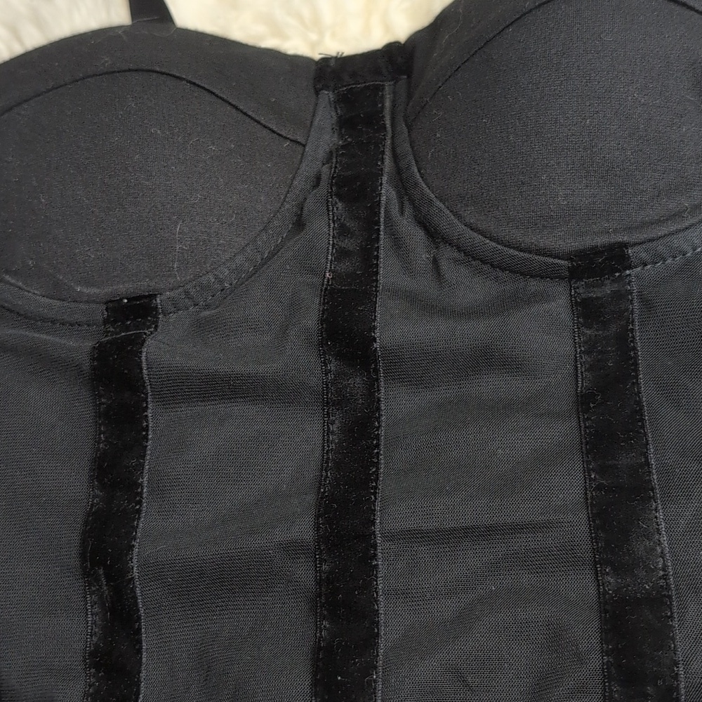 TIED MESH CORSET CROP TOP SIZE X SMALL - Picture 6 of 6